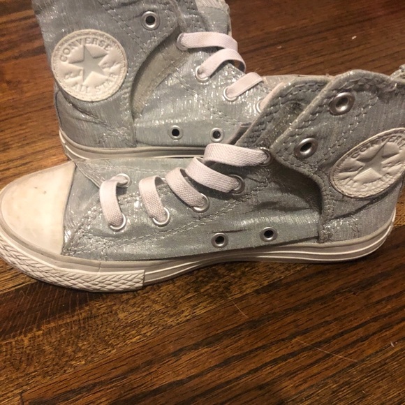 Silver 13 chuck taylor converse high tops - Picture 1 of 6